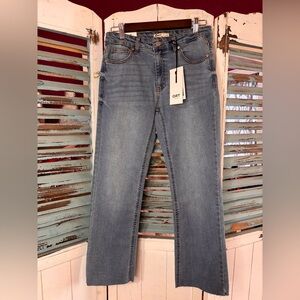 OAT New York Mid Rise Cropped Mini Flare Jeans Size 27 NWT